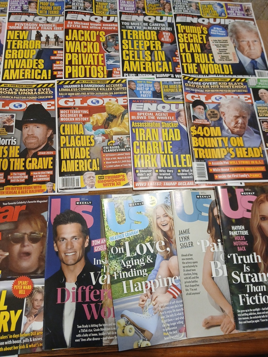 TABLOID MAGAZINE LOT Of 27 Enquirer Us Weekly Globe Star 2026 Magazines