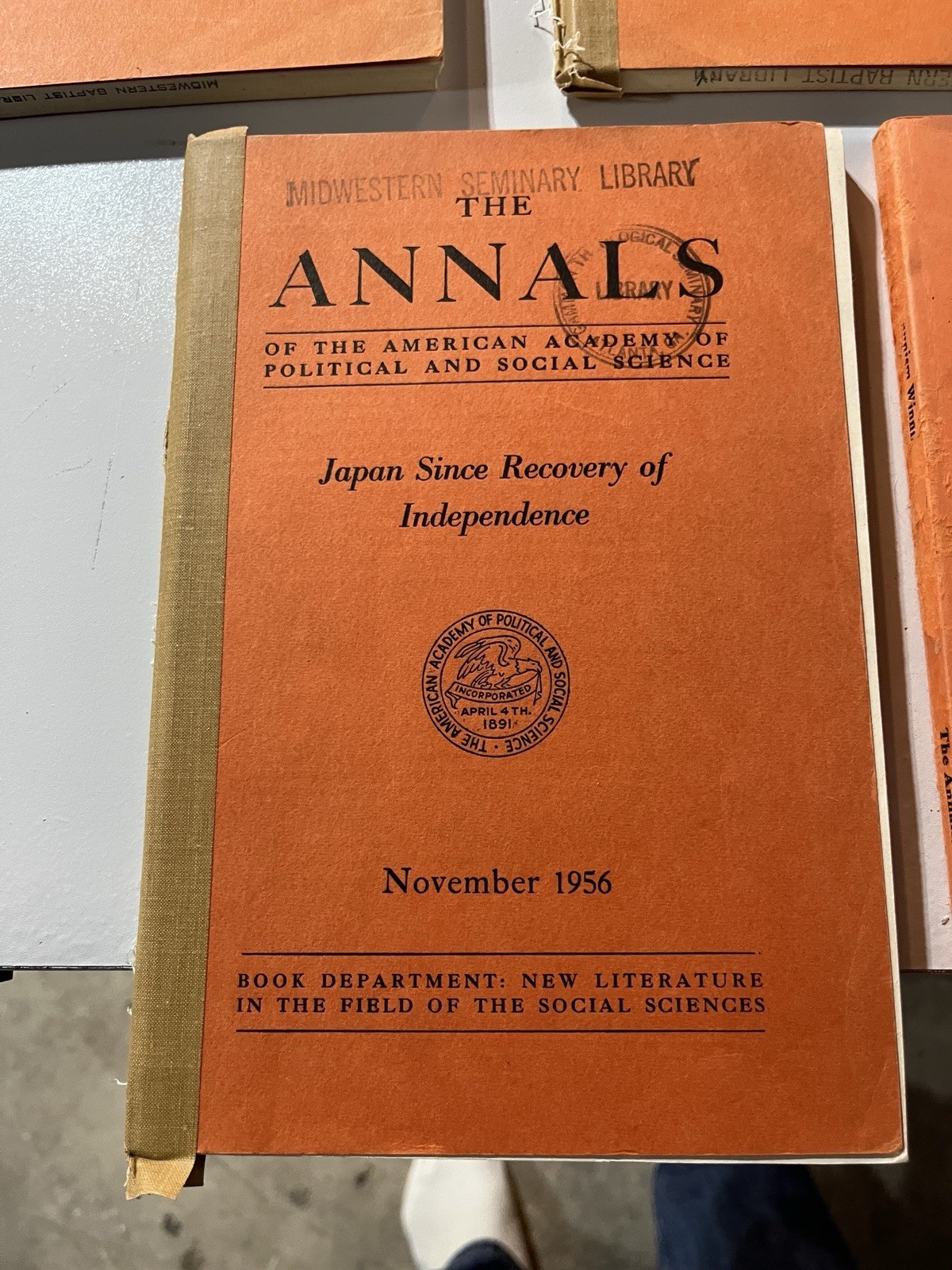 The Annals of the American Academy of Political and Social Science Lot 8 Books