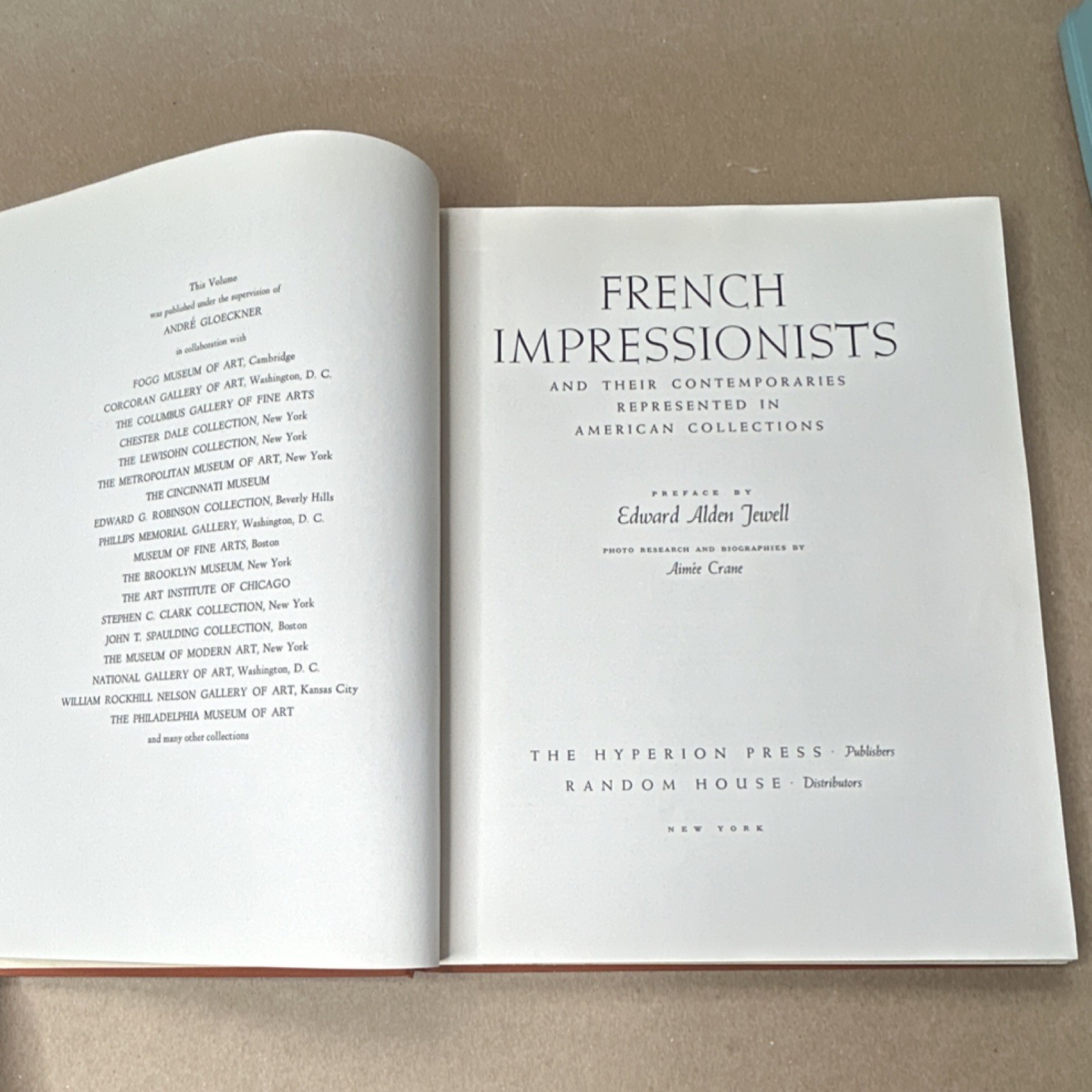 Edward Alden Jewell French Impressionists Cloth Hyperion Press Illustrated