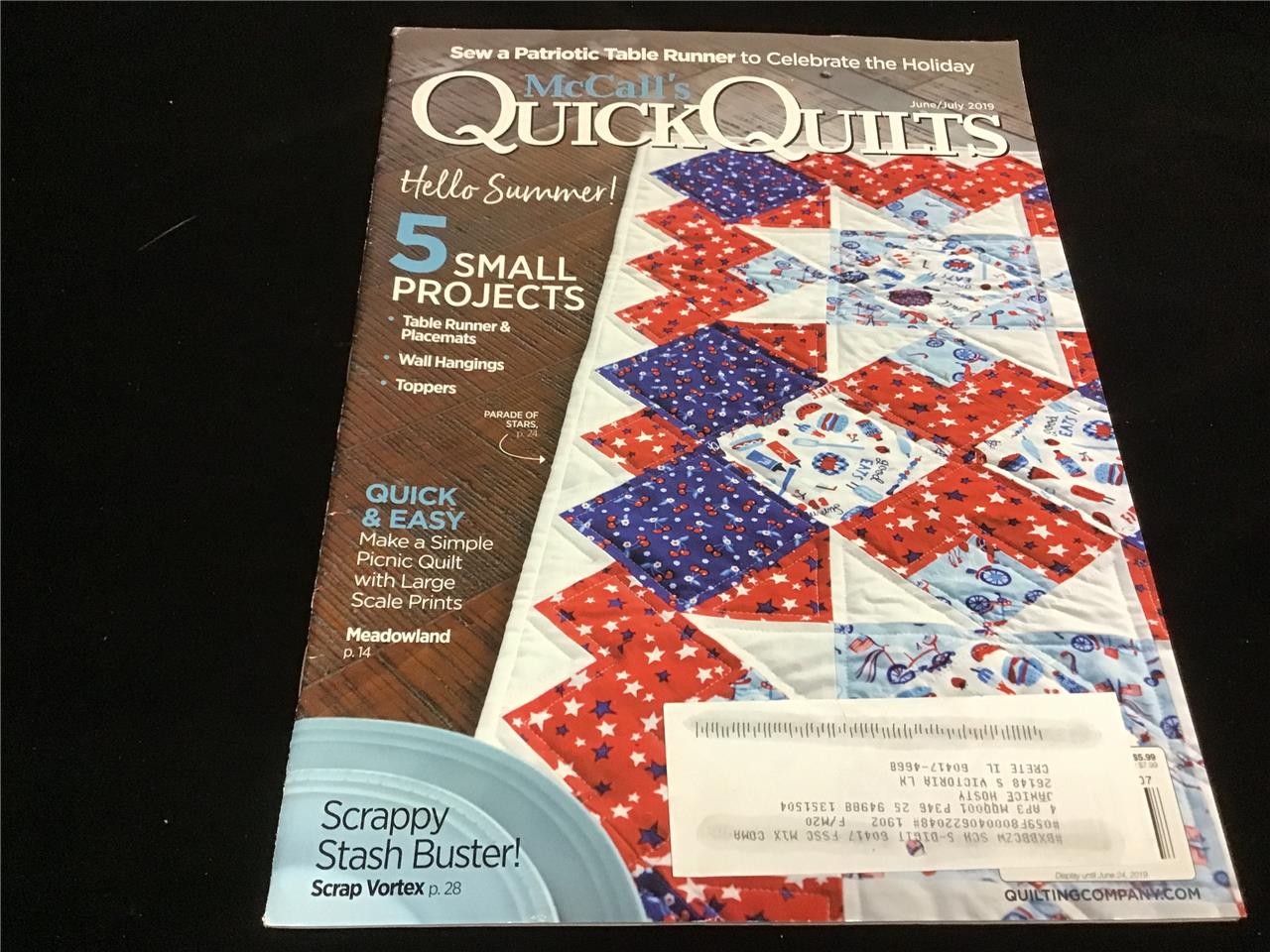 McCall’s Quick Quilts Magazine June/July 2019 Hello Summer! 5 Small Projects
