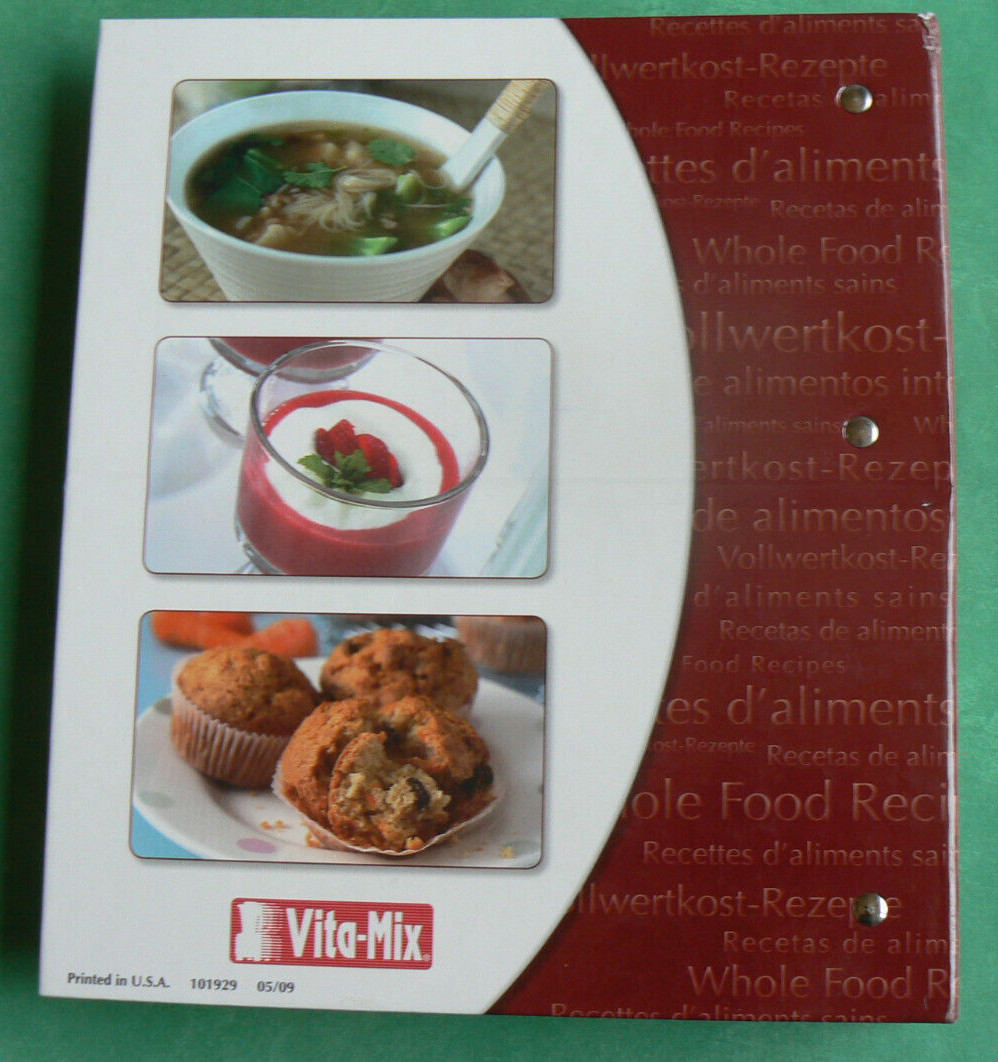 VITA-MIX 5200 lg.3-ring binder w/Tabs Cookbook 300+pages+Whole Grains ckbk,easel