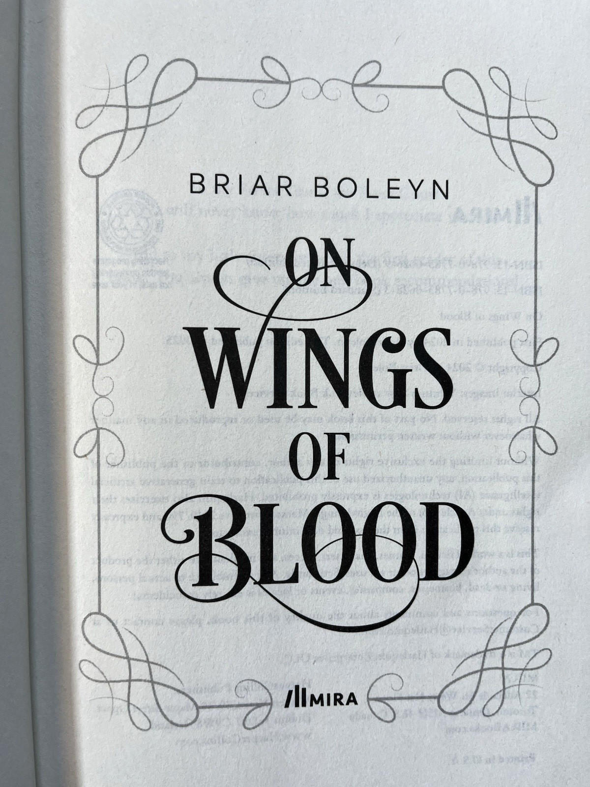 On Wings of Blood by Briar Boleyn (2025, HCDJ) Like New