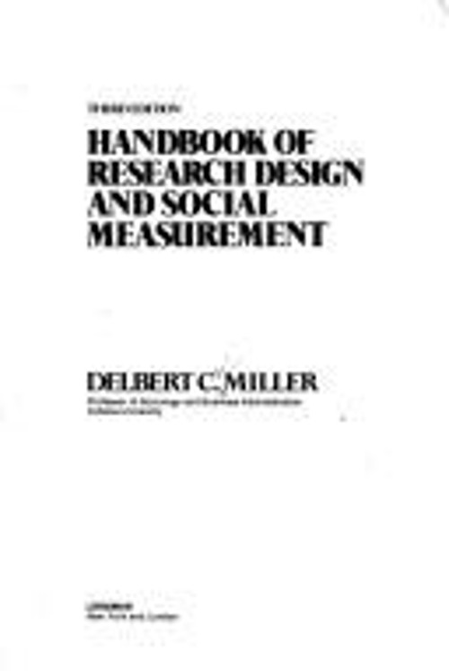 Handbook of Research Design and Social Measurement Hardcover Delb