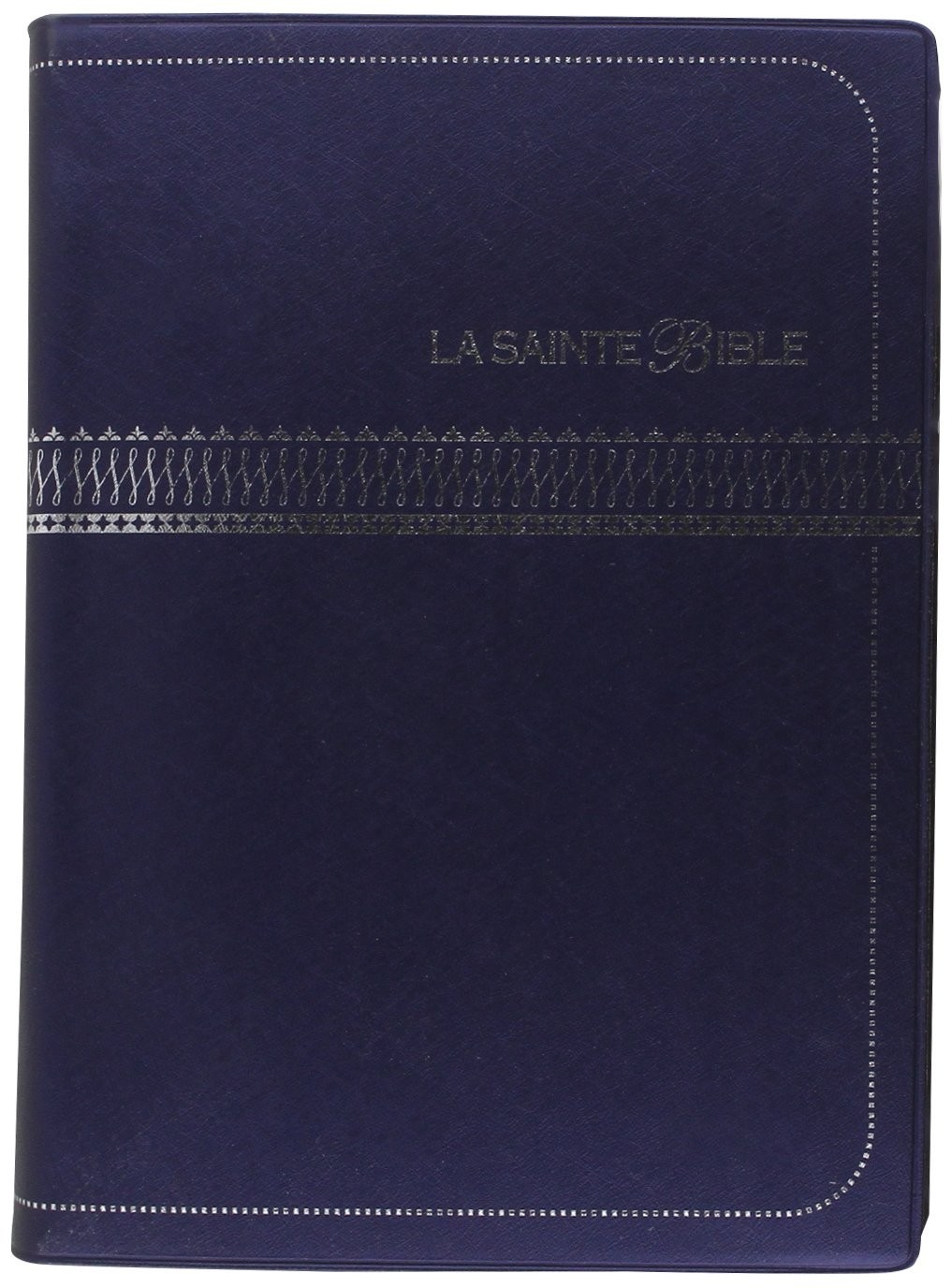 French Bible LARGE PRINT Compact, Louis Segond 1910, Marine Blue Vinyl