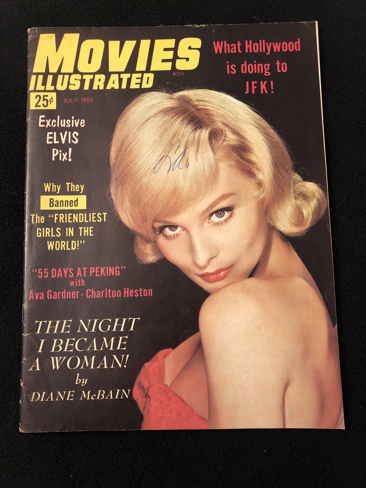 MOVIES ILLUSTRATED JULY 1963 6.0 6.5 DIANE MCBAIN CUTE BLONDE IN RED MB4