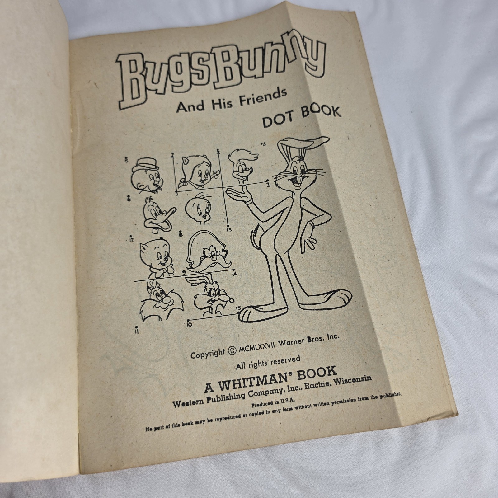 Vintage Whitman 1977 Bugs Bunny And Friends Color & Dot Book Looney Tunes Unused