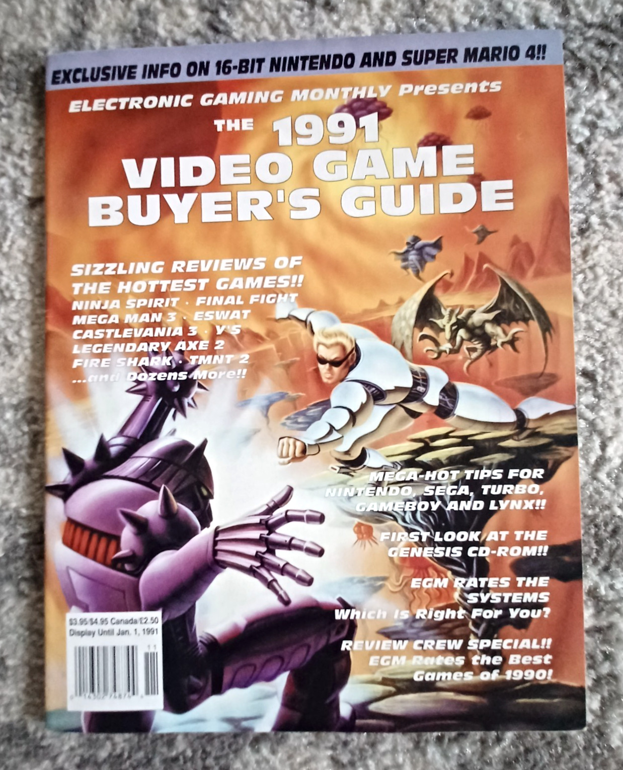 Electronic Gaming Monthly 1991 Video Game Buyers Guide! EGM SNES Sega NM range!