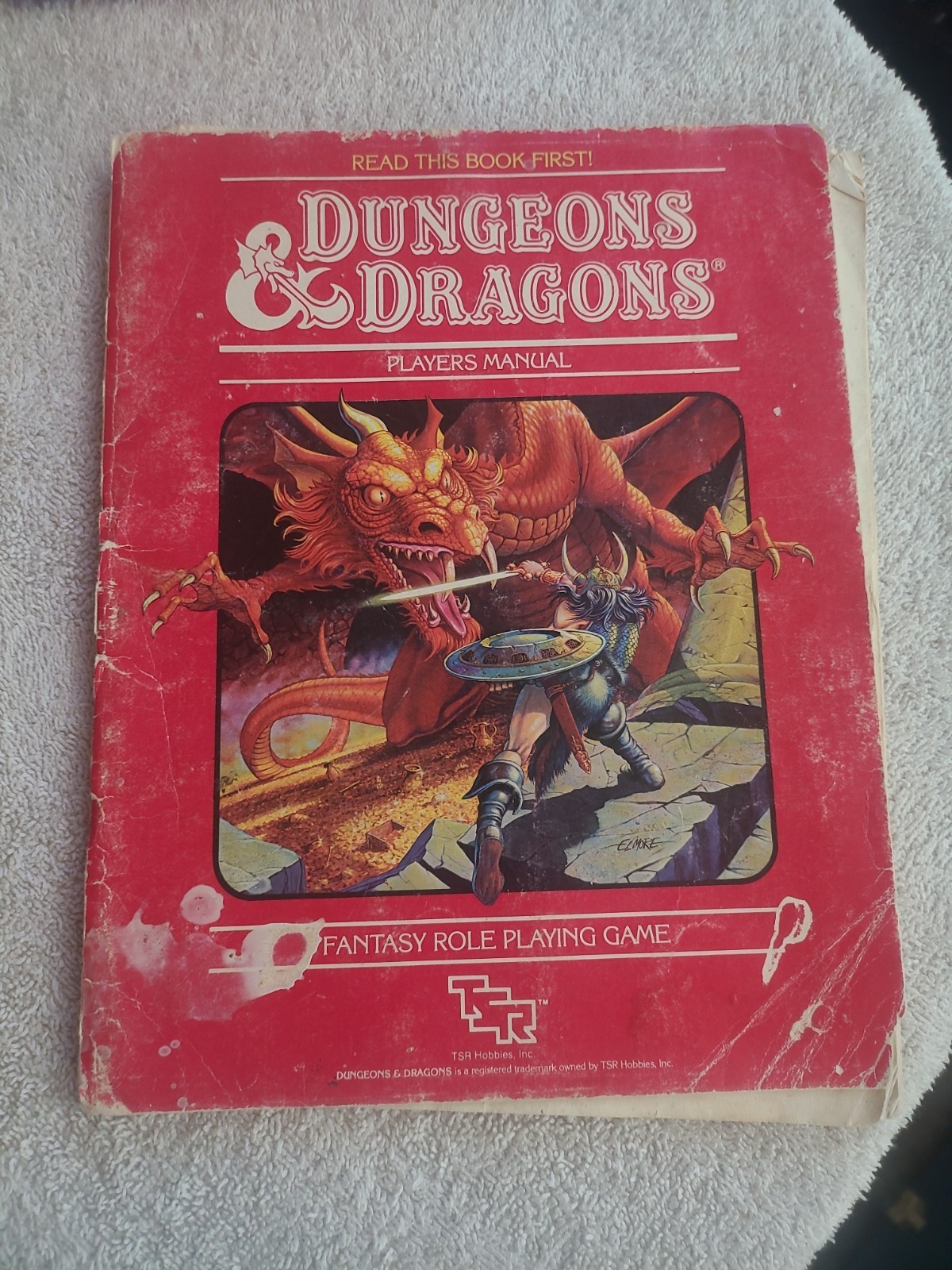 Vintage 1983 Dungeons & Dragons Players Manual TSR – Worn Reading / Play Copy