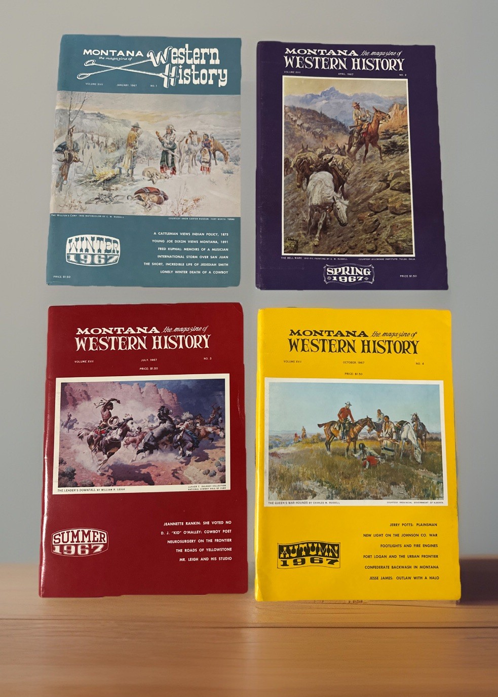 Vintage Lot Of 4 Montana The Magazine of Western History 1967 Bimonthly Magazine