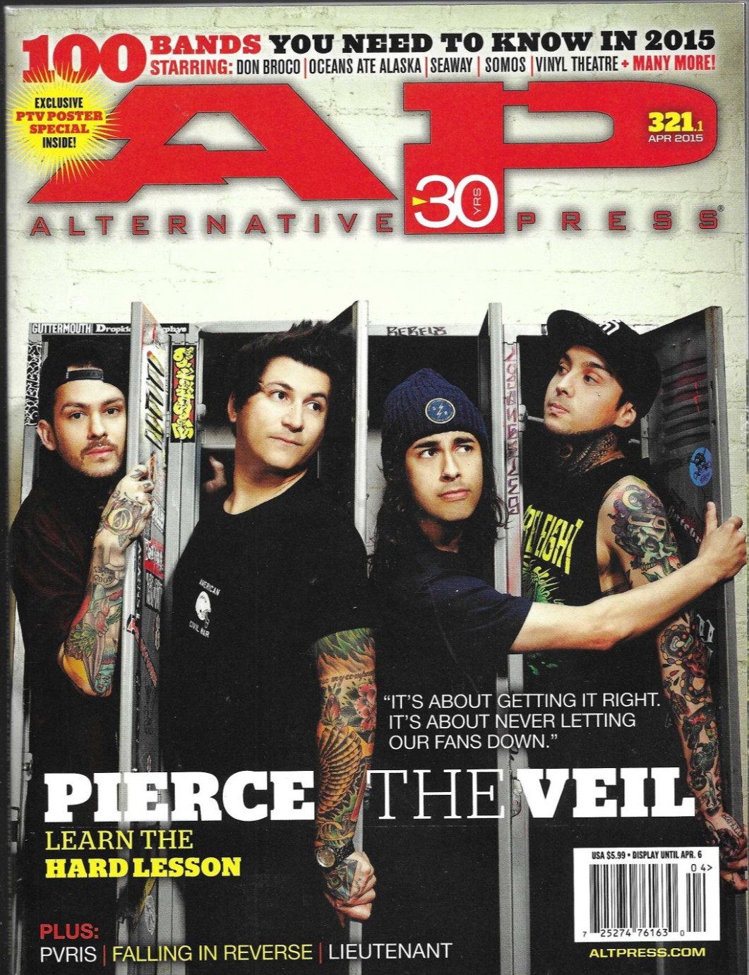 Pierce The Veil band New & Unread Alternative Press Magazine #321 April 2015