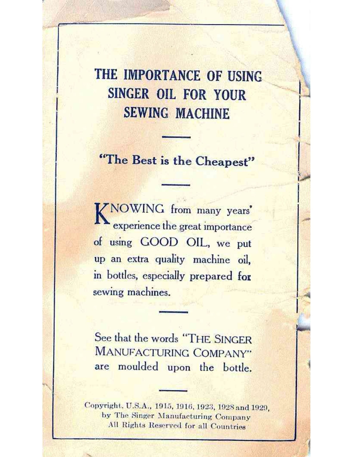 SINGER 127 128 Sewing Machine Instruction Manual – COIL BOUND – TOUGH JACKET