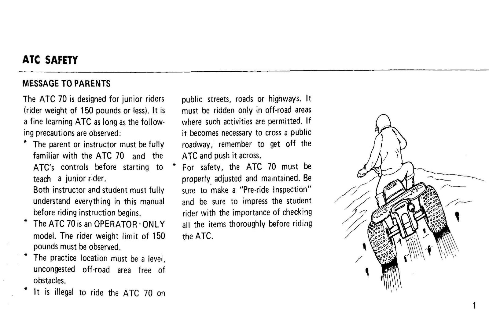 1984 Honda ATC70 Owner’s Manual 66 Pages