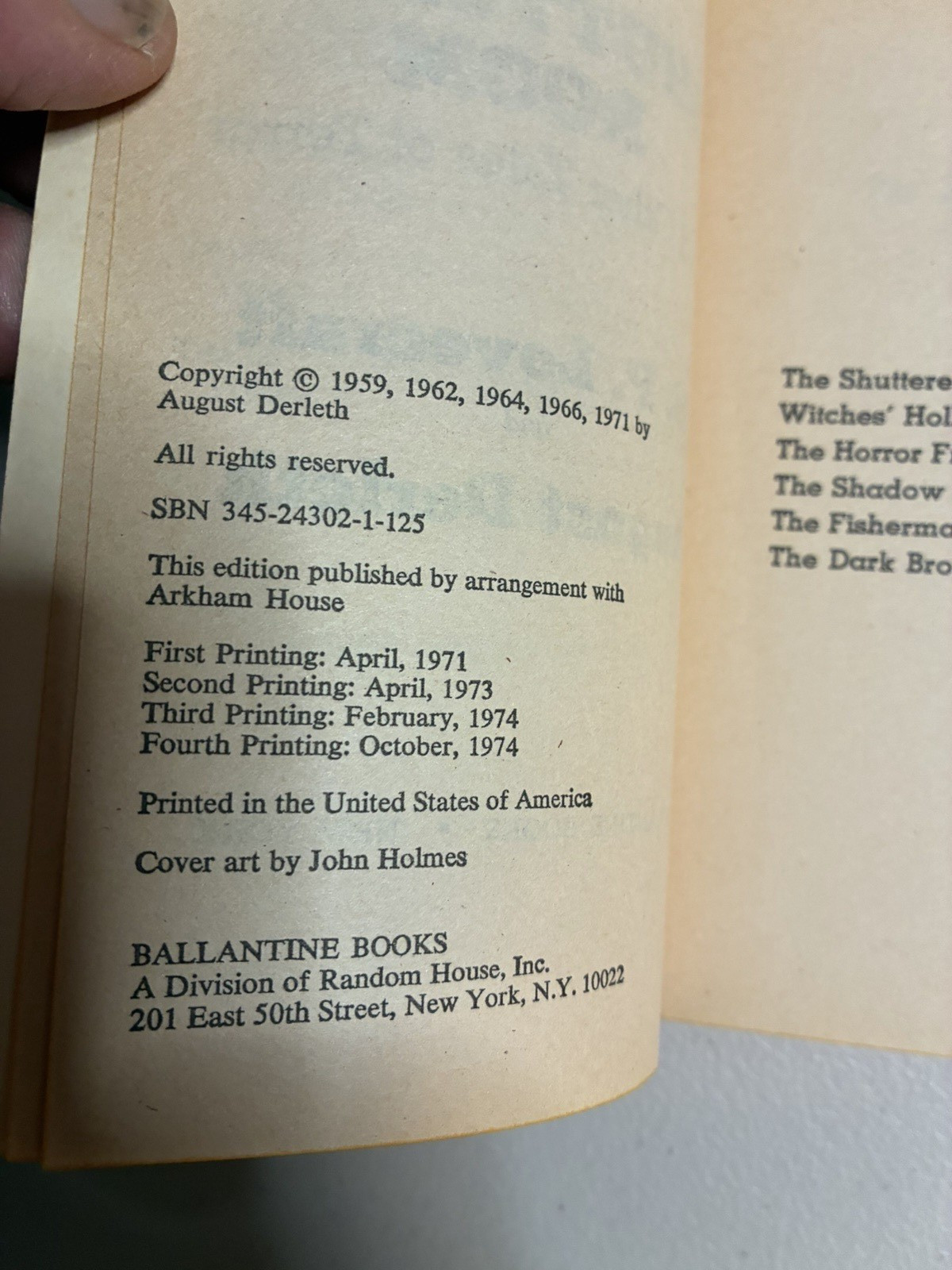 The Shuttered Room and Other Tales of Horror HP Lovecraft/August Derleth 1974
