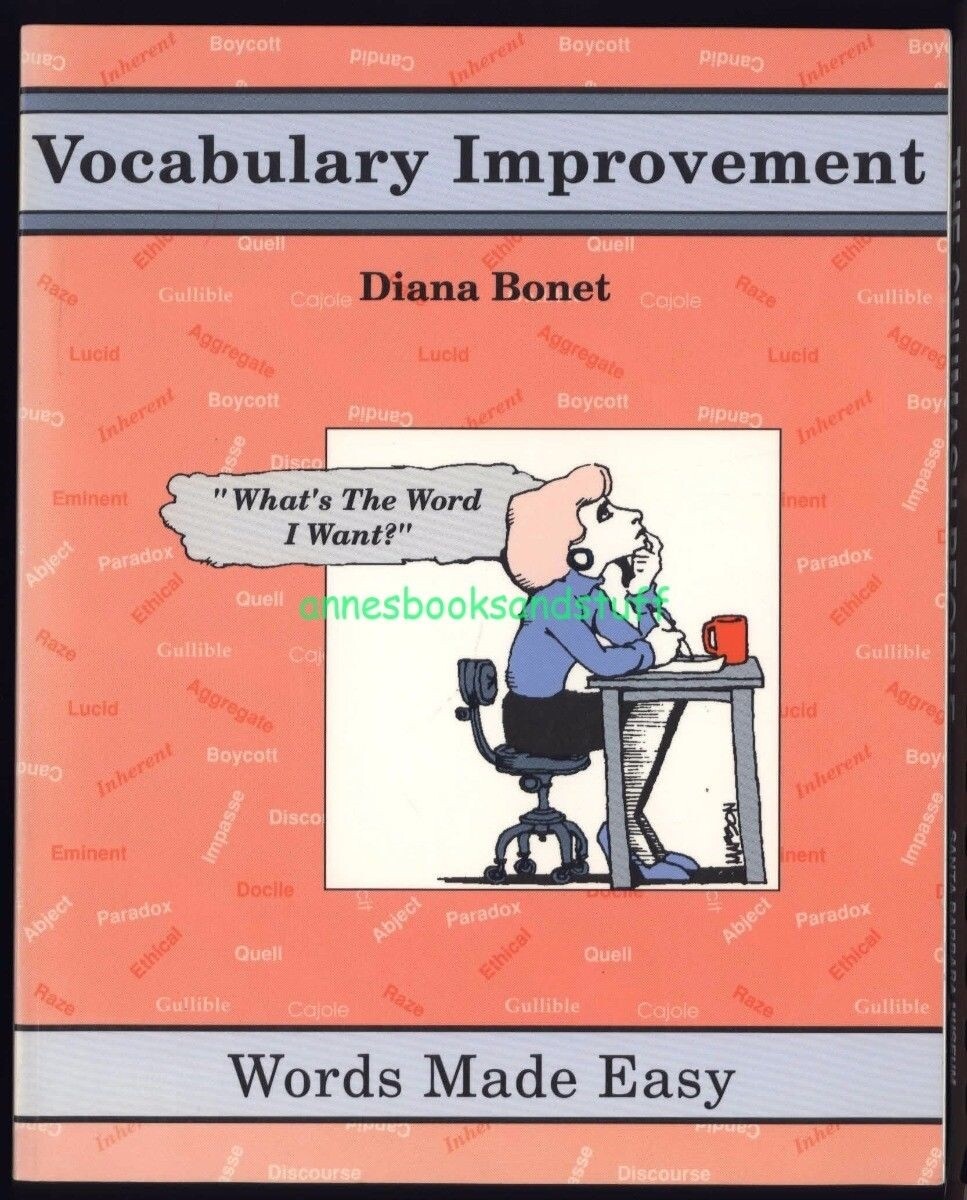 VOCABULARY IMPROVEMENT : Words Made Easy by Diana Bonet (1992, Paperback)