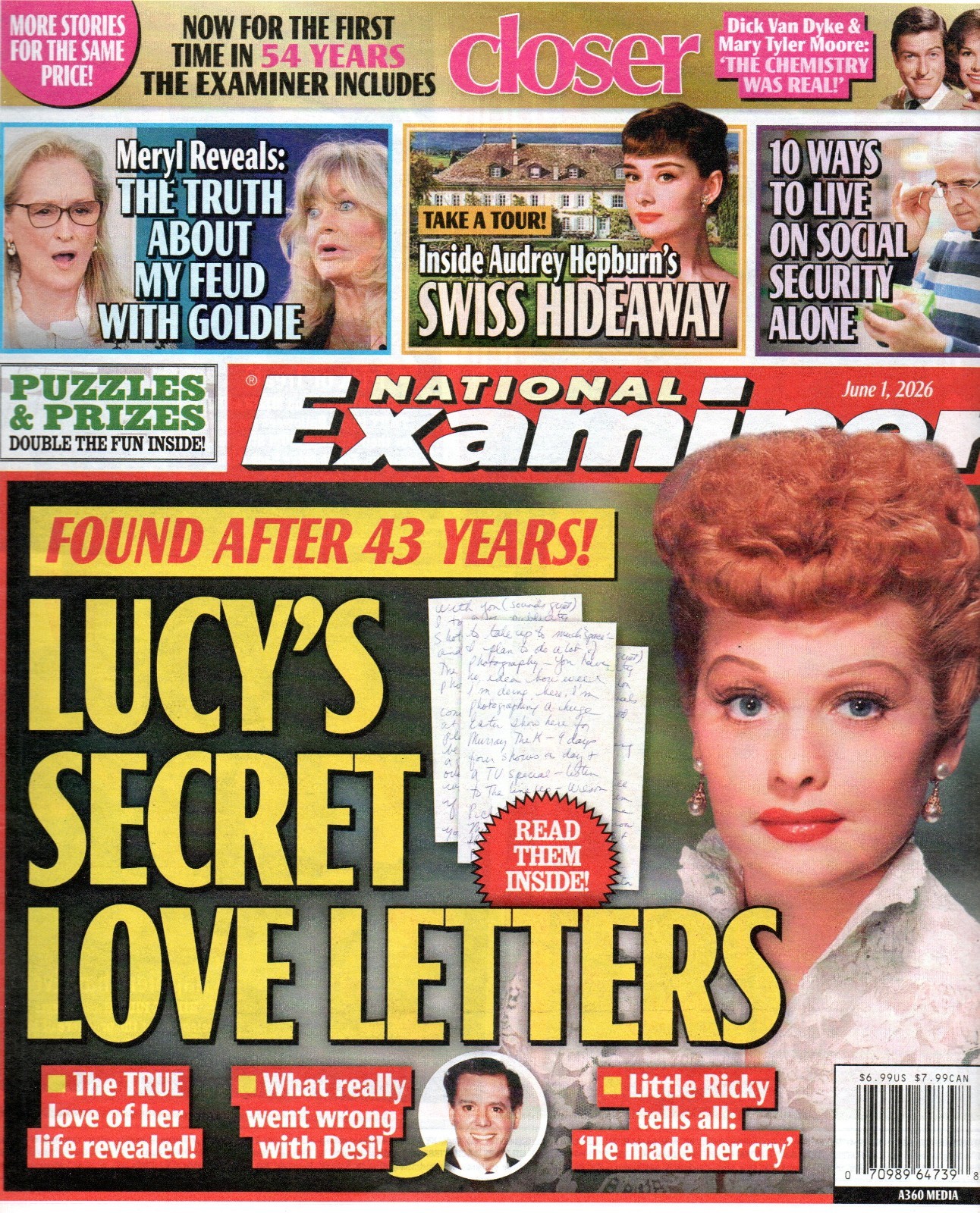National Examiner June 1 2026 Lucille Ball Dick Van Dyke Mary Tyler Moore