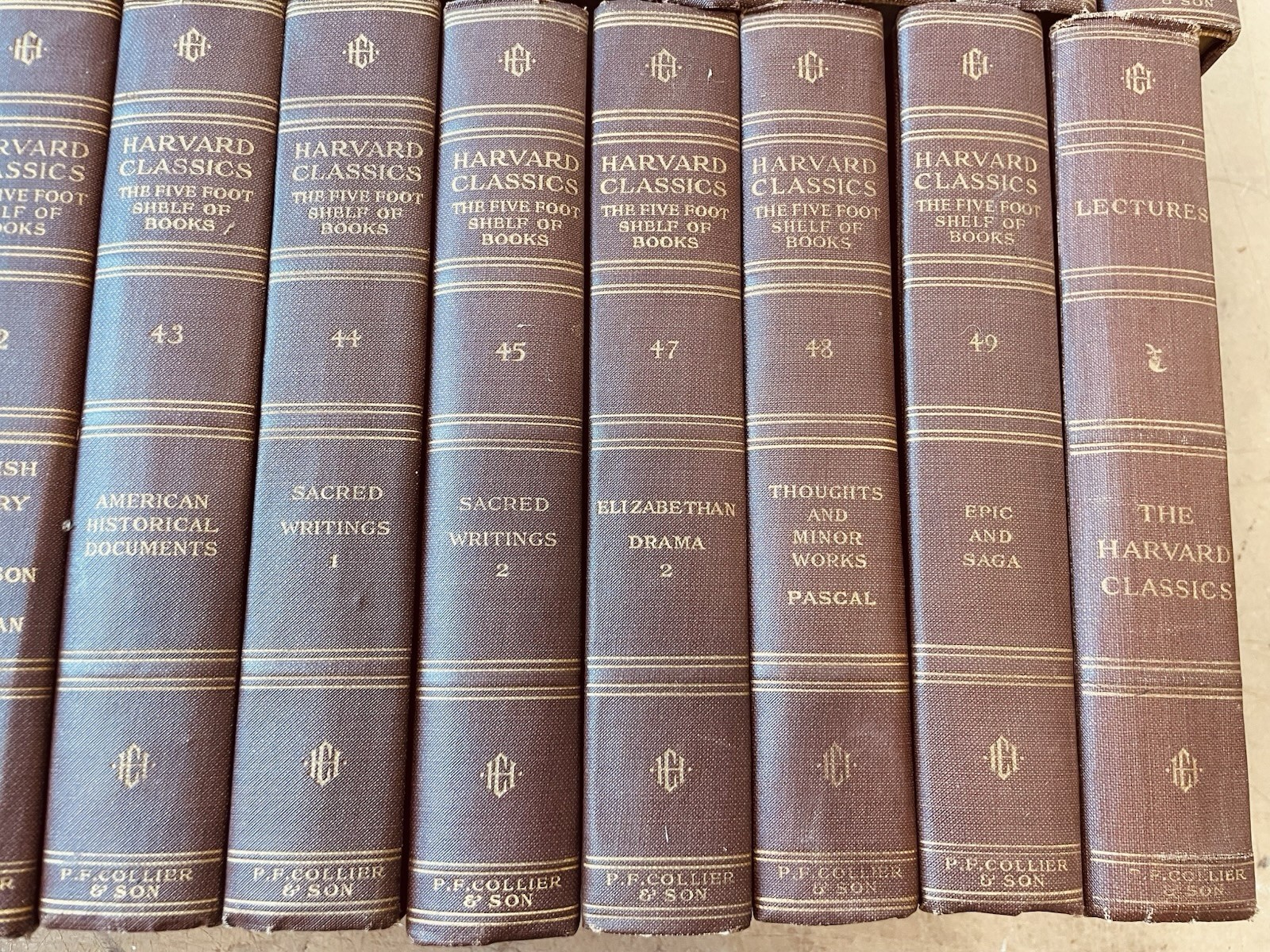 1909-1910 THE HARVARD CLASSICS – Five Foot Shelf of Books – Choose Your Volume