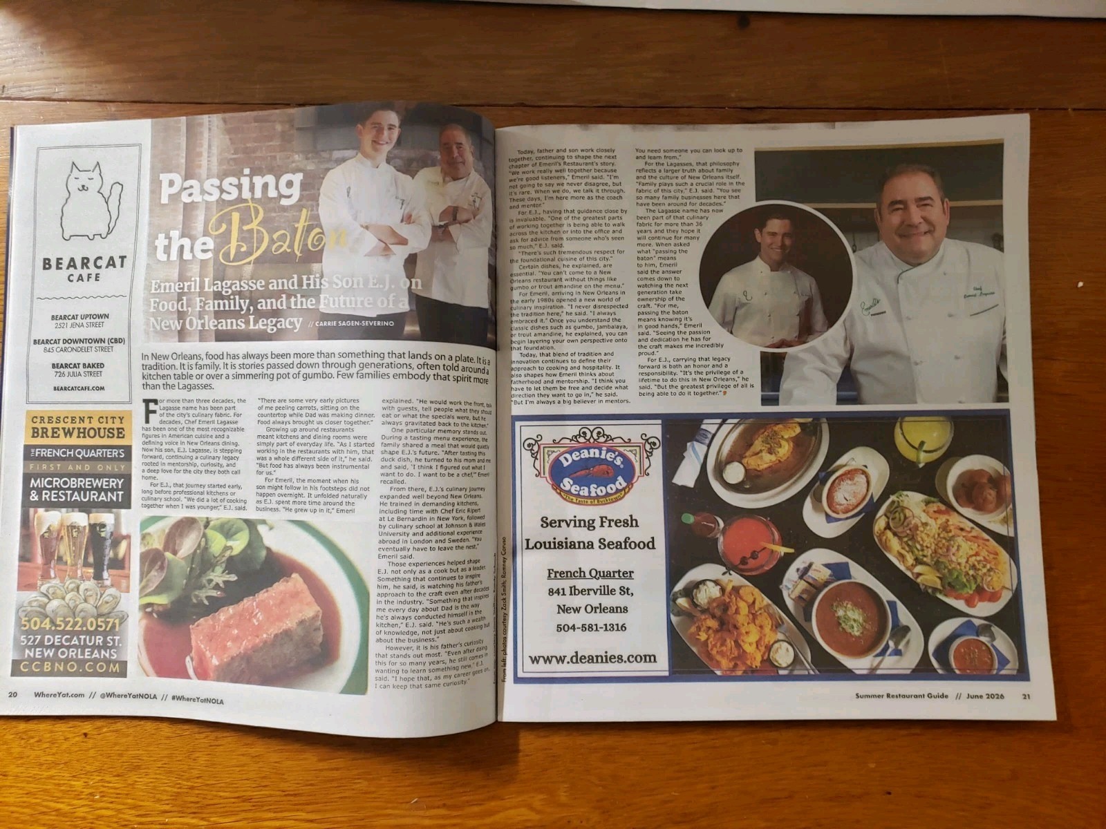 Where Y’At Magazine Summer Restaurant Guide June 2026 New Orleans Music Food